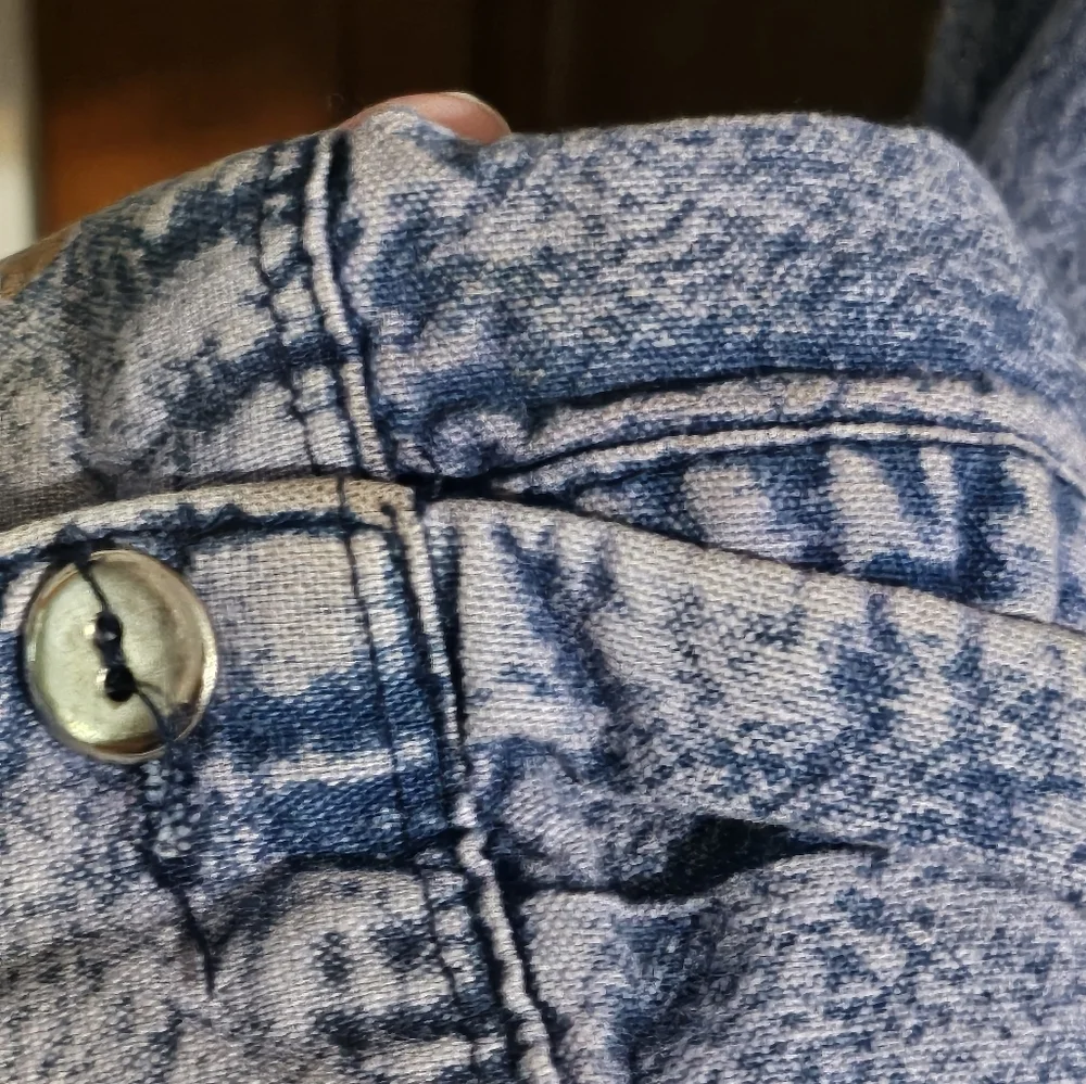Vintage Patch Denim shirt Blue Size L •When life gives you scraps.make a quilt - Picture 4 of 12
